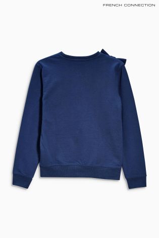 Navy French Connection Bow Sweat Top